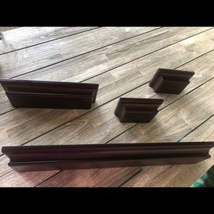 Dark brown floating shelves